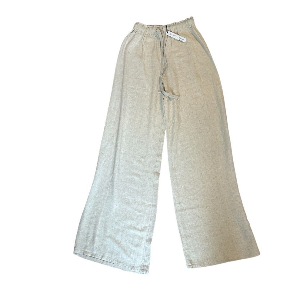 NWT Stillwater Venice Wide Leg Linen Pants Natural XS - Picture 2 of 11